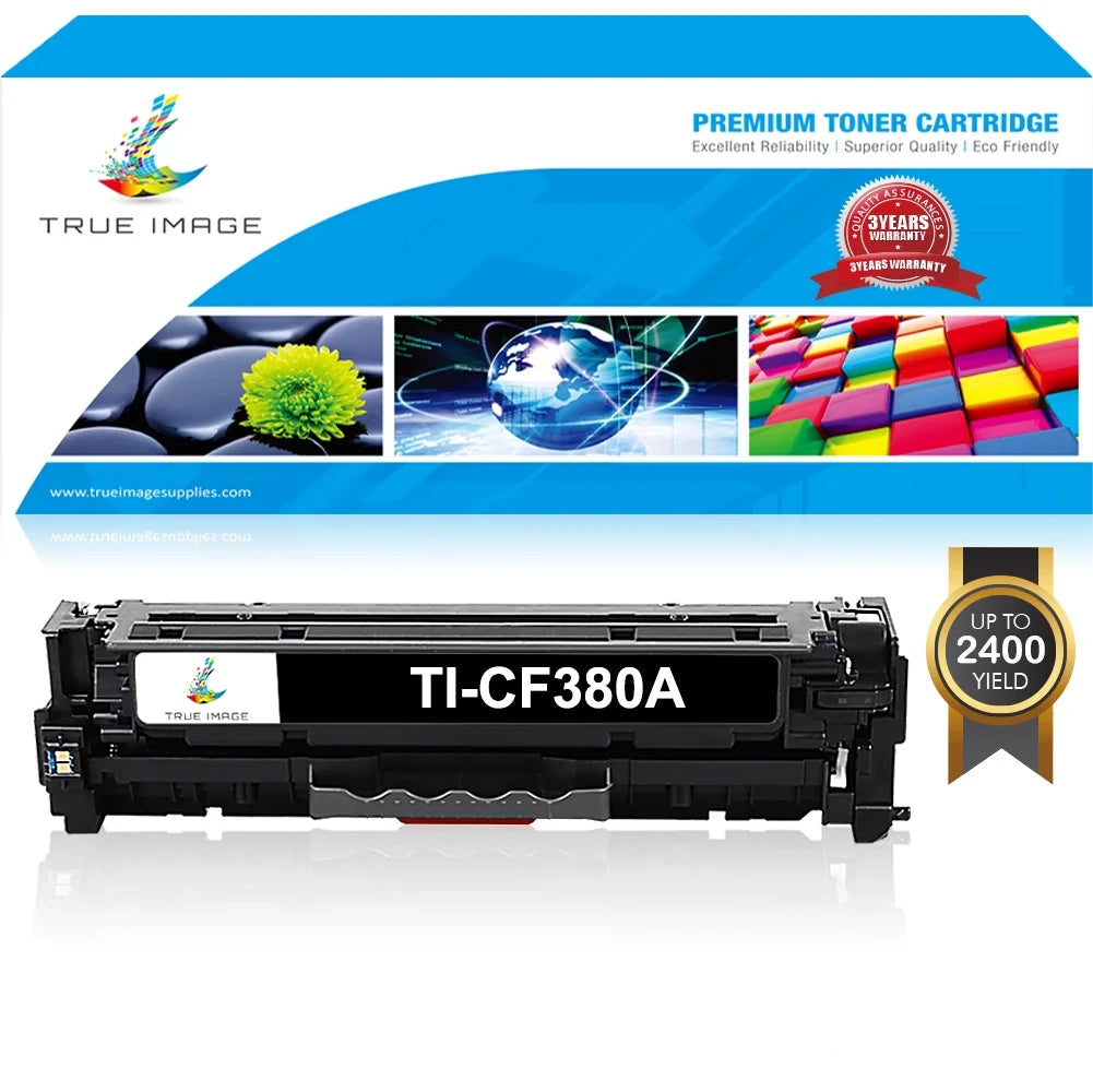 True Image Compatible Toner Cartridge for HP 312A 312X CF380A CF381A CF382A CF383A Set LaserJet Pro MFP M476nw/M476dn/M476dw Printer Ink (Black 1-Pack)