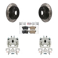 Transit Auto Rear Disc Brake Coated Caliper Drilled Slotted Rotors And Ceramic Pads Kit For 2005-2006 Honda CR-V KCD-101607N