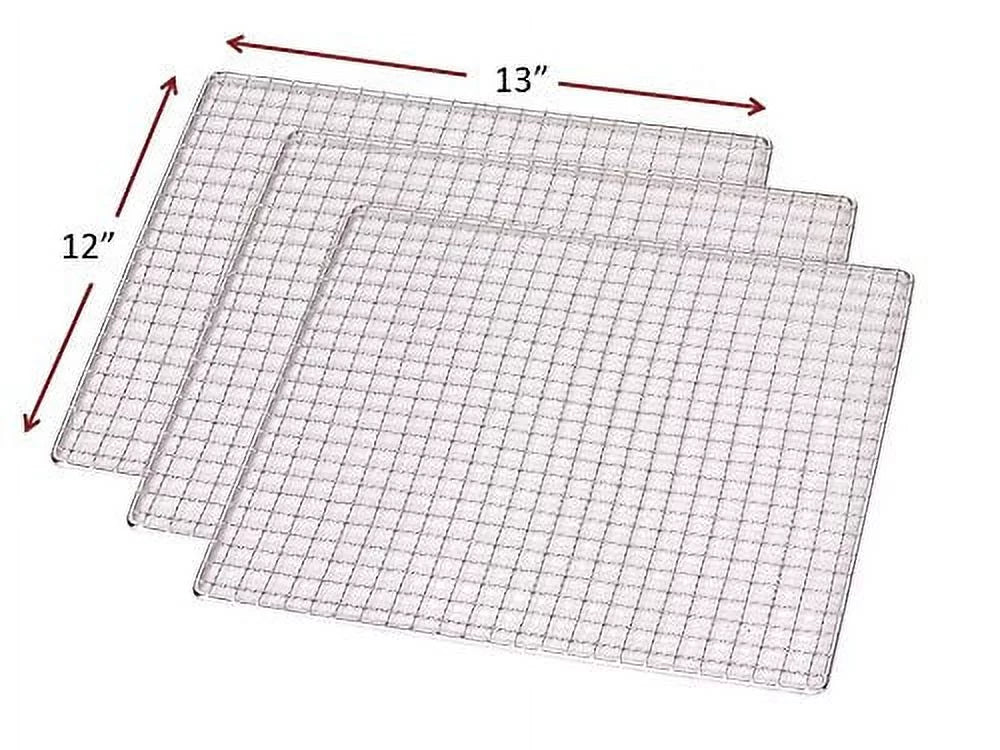 3-Pack 12x13 Stainless Steel Rectangular Tray for Samson Brands SB106, SB109, SB606 Dehydrators