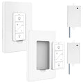 Smart Wireless Light Switch and Receiver Kit,Brightness Adjustable,120ft RF Range No Wiring Mini Remote Control with Wall Plate,Voice Control,Bluetooth Work with Amazon Alexa Only