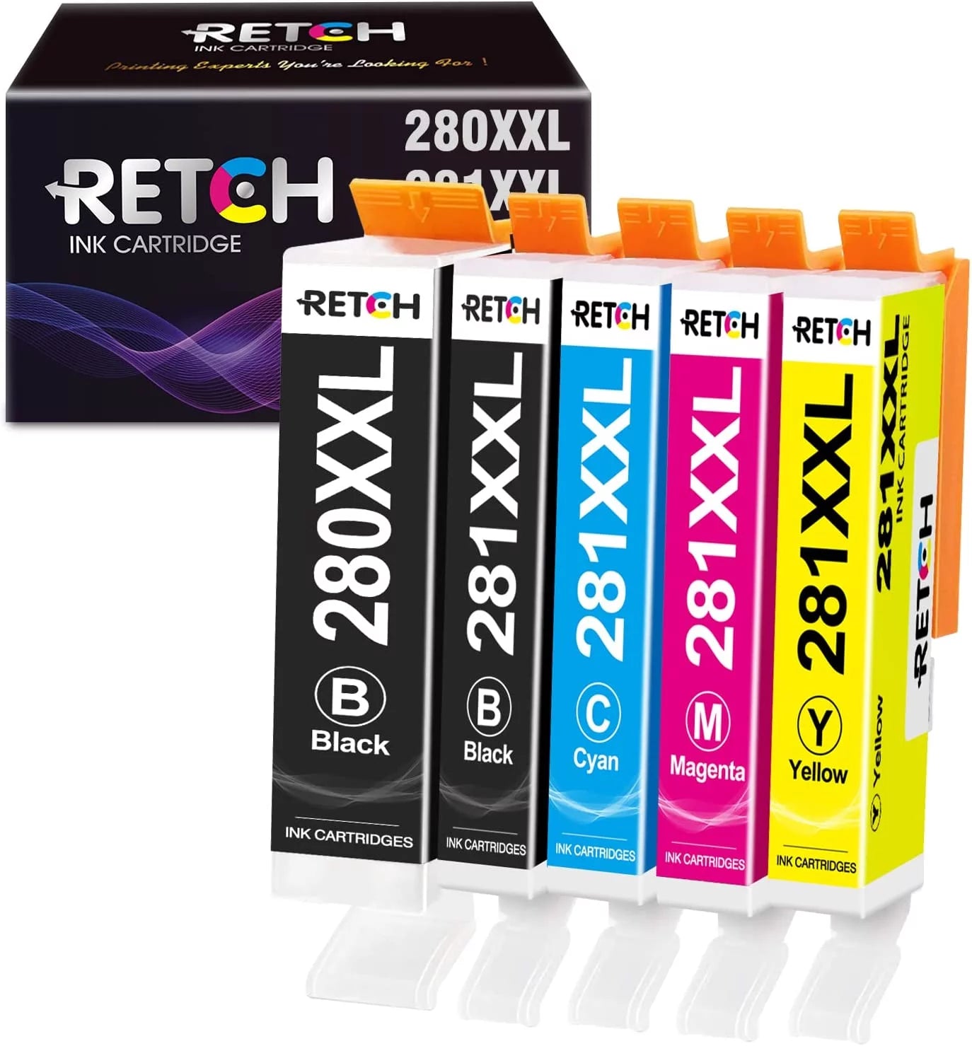 Compatible Ink Cartridges Replacement for Canon 280 and 281 PGI-280XXL CLI-281XXL for PIXMA Canon Pixma-TR7500