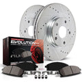 Power Stop Front Brake Kit with Drilled & Slotted Rotors and Ceramic Brake Pads K3097