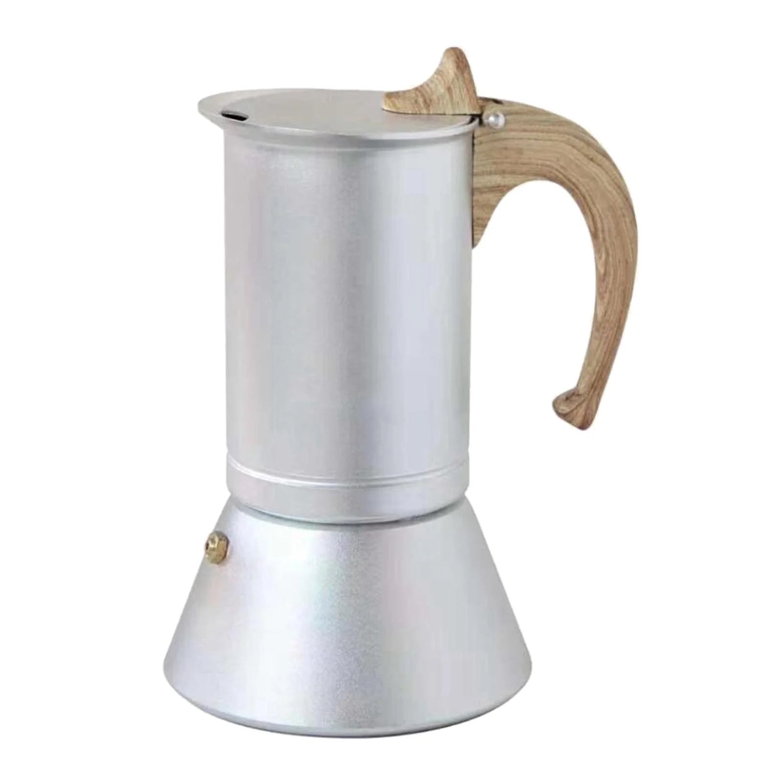 3 Cup Espresso Maker, Coffee Pot Polished, Aluminum Coffee Machines with Stainless Steel Base, Heat Resistant Handle