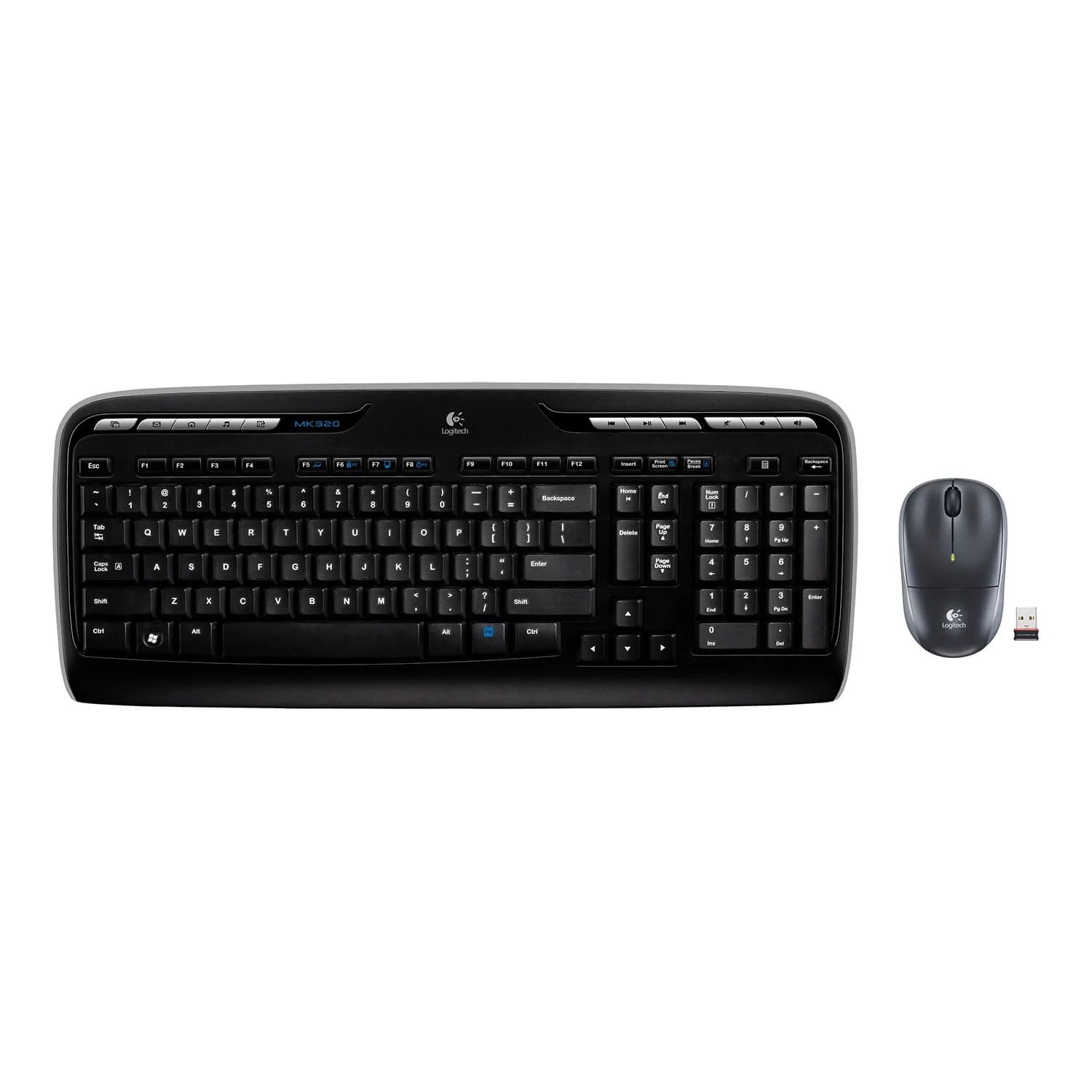 Used Logitech MK320 Desktop Wireless Multimedia Keyboard Optical Mouse Kit 920-002836