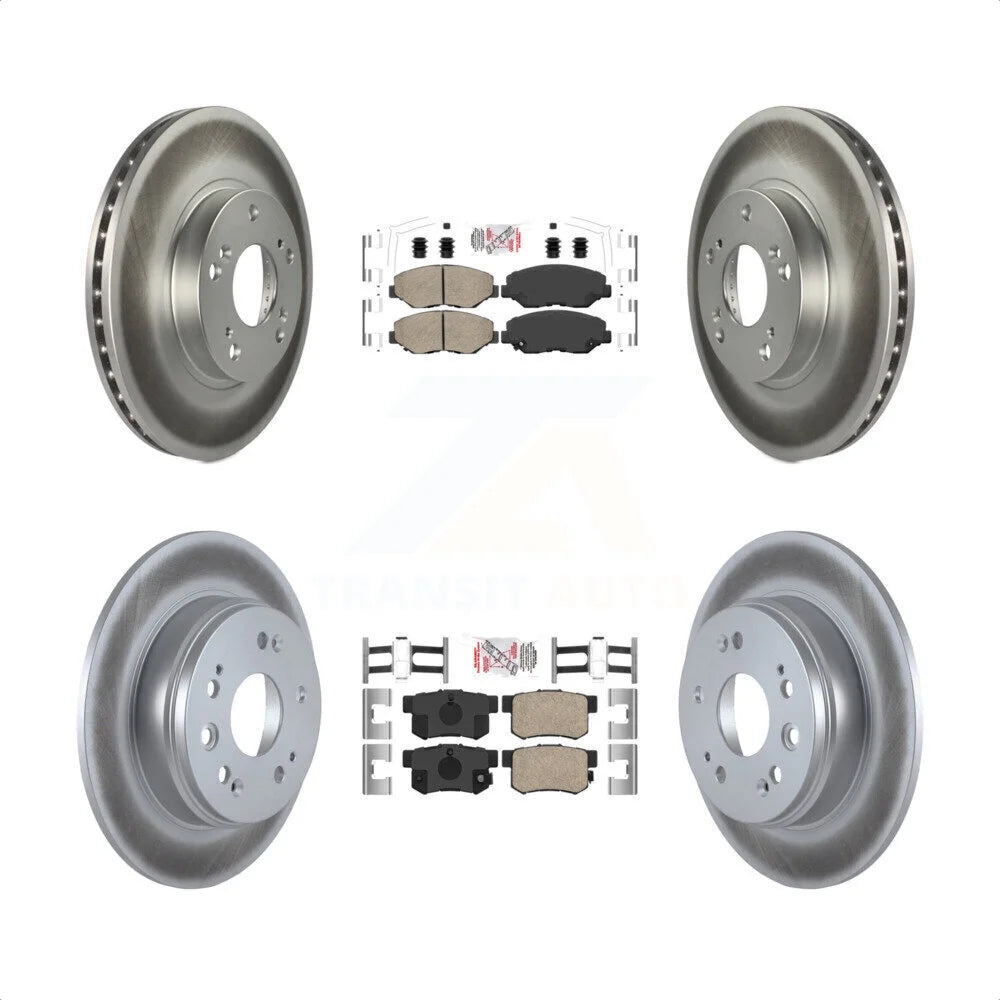 Transit Auto - Front Rear Ceramic Pads And Coated Disc Brake Rotors Kit For 2002-2004 Honda CR-V KGA-101941