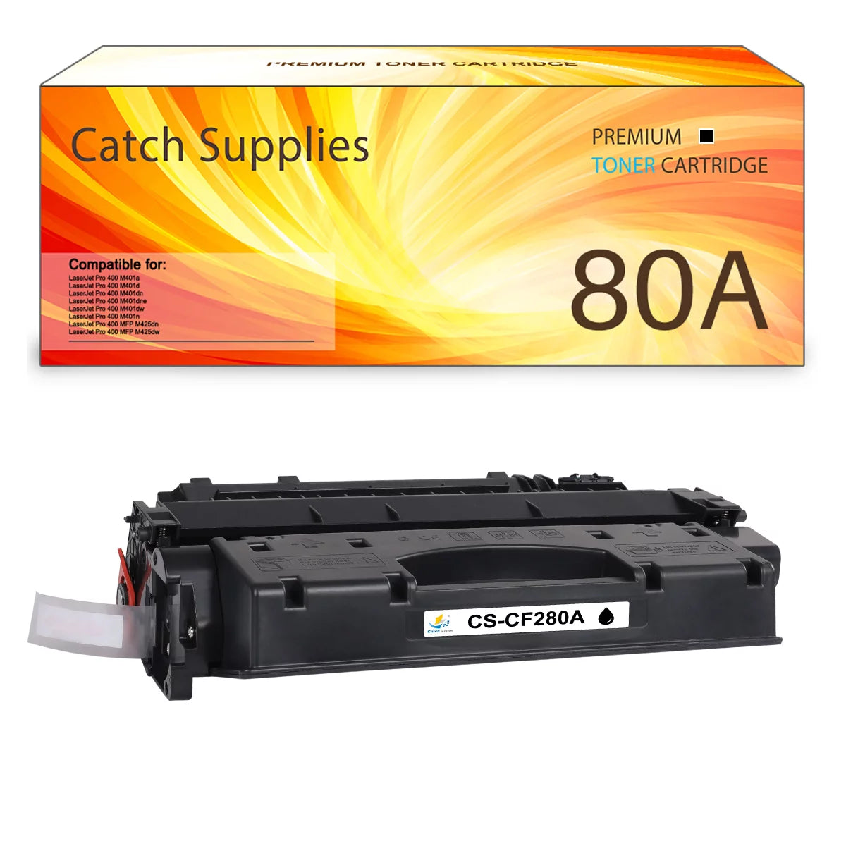 80A | CF280A Black Toner Cartridge CF280AD1 Replacement for HP Pro 400 Pro MFP M425dn Pro 400 M401n M401dne M401dw M401dn Printer Ink (1-Pack)
