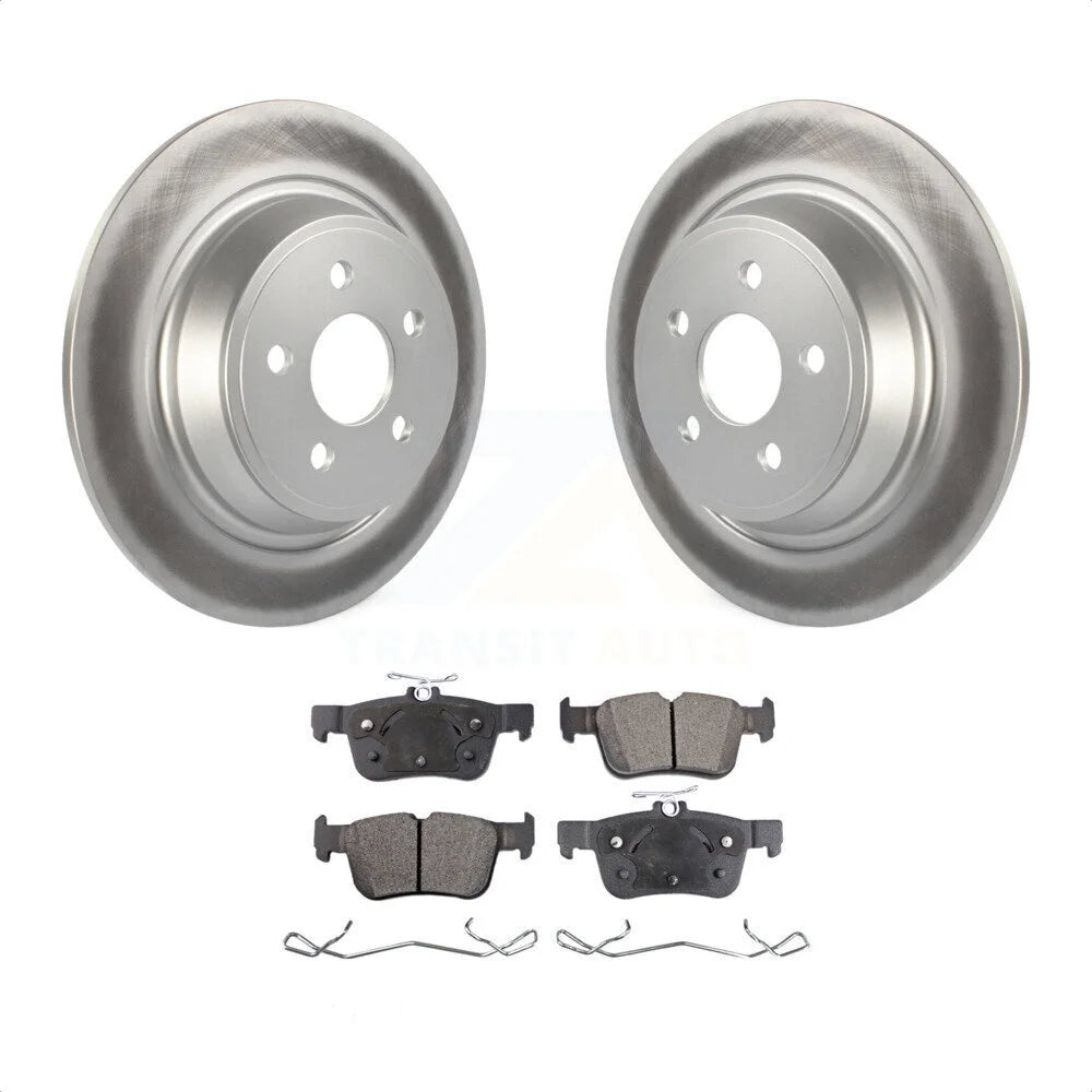 Transit Auto - Rear Coated Disc Brake Rotors And Ceramic Pads Kit For Ford Edge Fusion Lincoln MKX MKZ Nautilus Continental Police Responder Hybrid SSV Plug-In KGT-101681