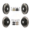 Transit Auto - Front Rear Ceramic Pads And Coated Drilled Slotted Disc Brake Rotors Kit For Honda CR-V Acura RDX KDA-101127