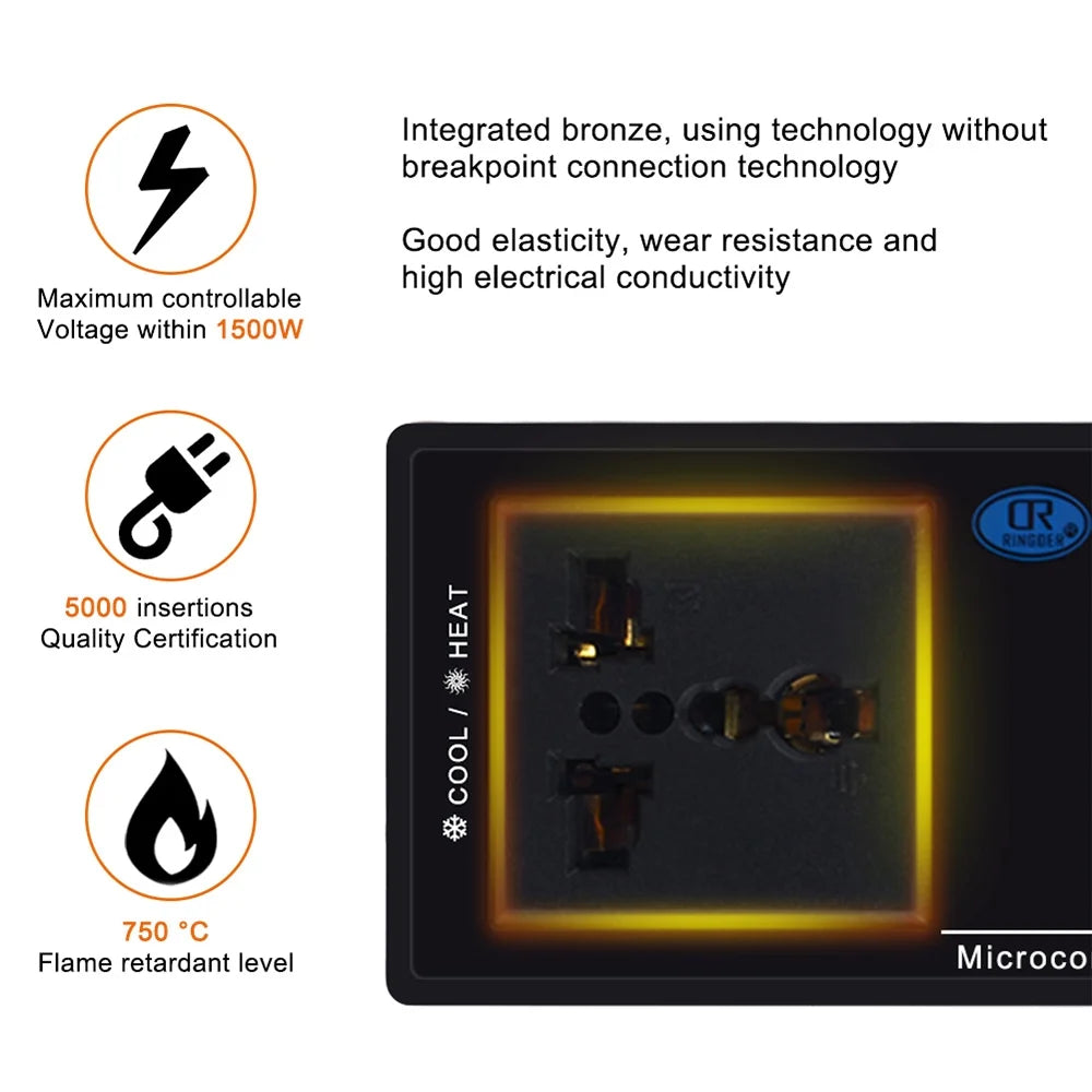 Lepmerk Thermostat Outlet for Chest Freezer Home Brewing Green House Incubation Reptiles , Digital Temperature Controller with Heating & Cooling Mode
