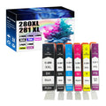 PGI-280XL CLI-281XL Ink Cartridges Replacements for Canon Ink 280 281 XL to Work with TR7500 TR8500 TR8620TS6300 TS8100 TS8200 TS8300 TS9100 Printers