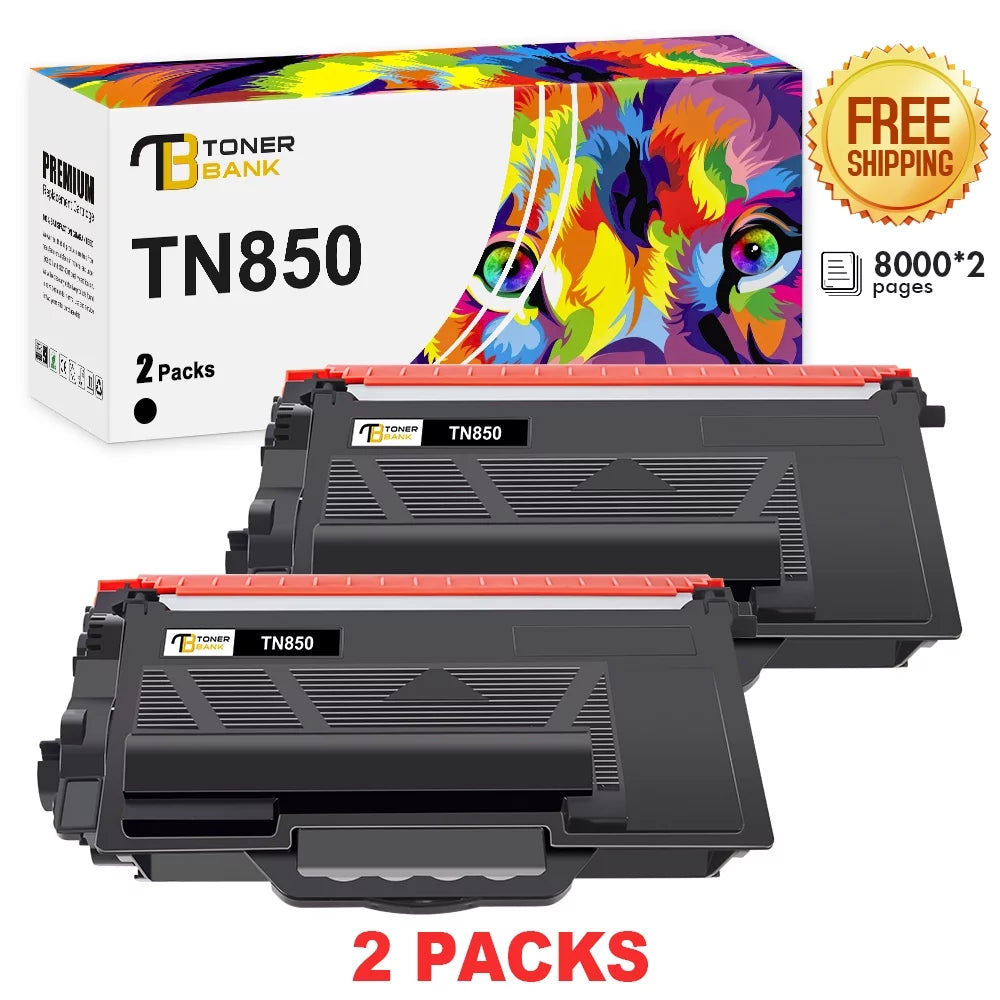 TN850 TN820 | 2-Pack Compatible Toner for Brother TN-850 TN850 HL-L6200DW L6200DWT MFC-L5900DW (Black)