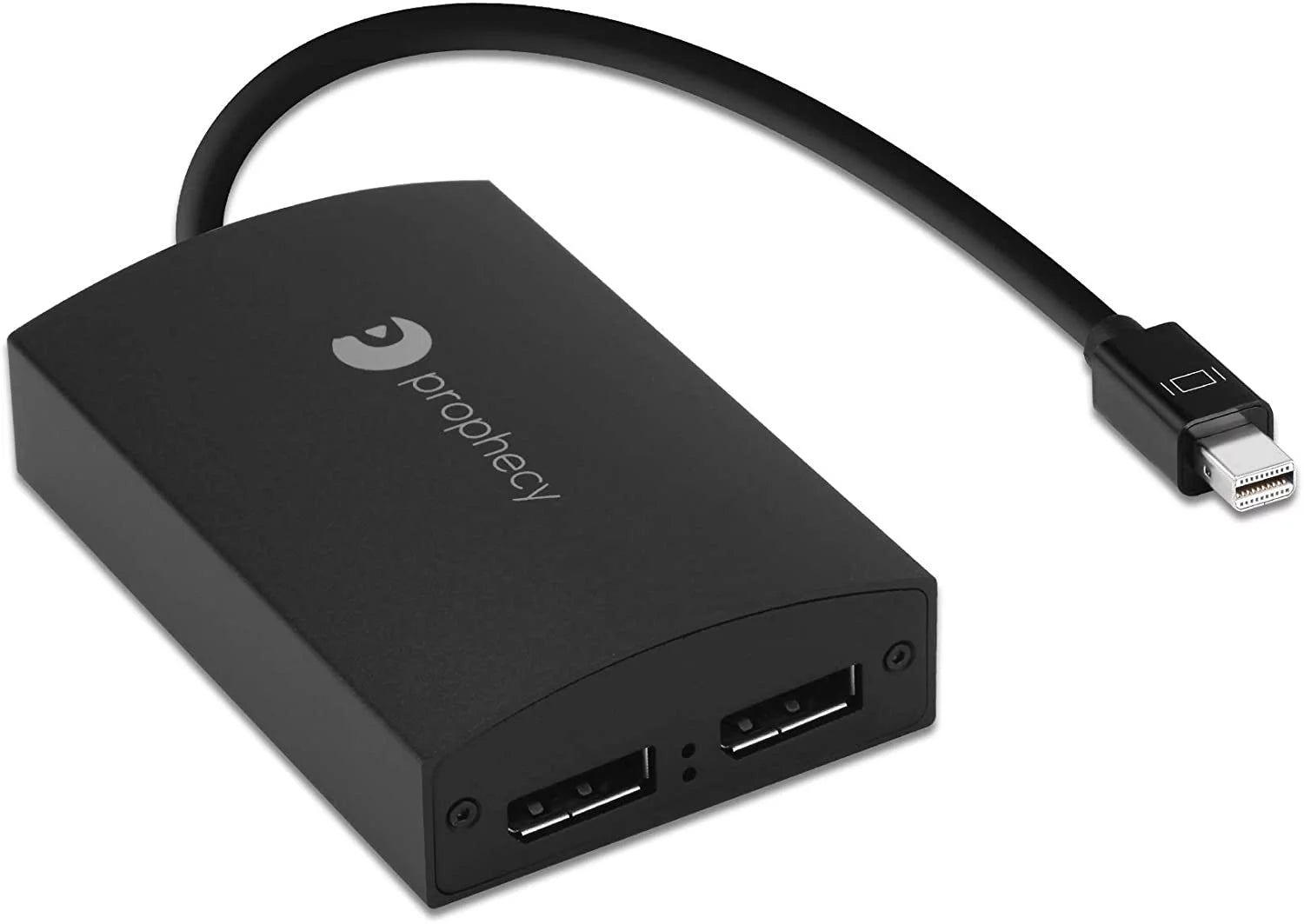 Prophecy 1x2 Mini DisplayPort 1.2 to Dual DisplayPort Adapter - 2 Port DP MST Hub with Extended Display Mode -