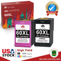 High Yield 60XL Ink Replacement for HP 60 Ink Cartridges Combo Pack for PhotoSmart C4780 C4795 C4680 C4650 D110 D110a DeskJet F4480 F4280 F4580 D2530 D2545 D2680 Envy 100 (Black and Color 2-Pack)