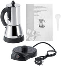 YINCHEN Italian Coffee Maker, Electric Coffee Maker 300Ml Coffee Mocha Pot Stainless Steel Coffee Brewer Kettle Pot for Home Office Restaurant Use
