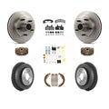 Transit Auto - Front Rear Disc Brake Rotors Semi-Metallic Pads And Drum Kit (9Pc) For 1994-1999 Dodge Ram 1500 RWD K8S-103186