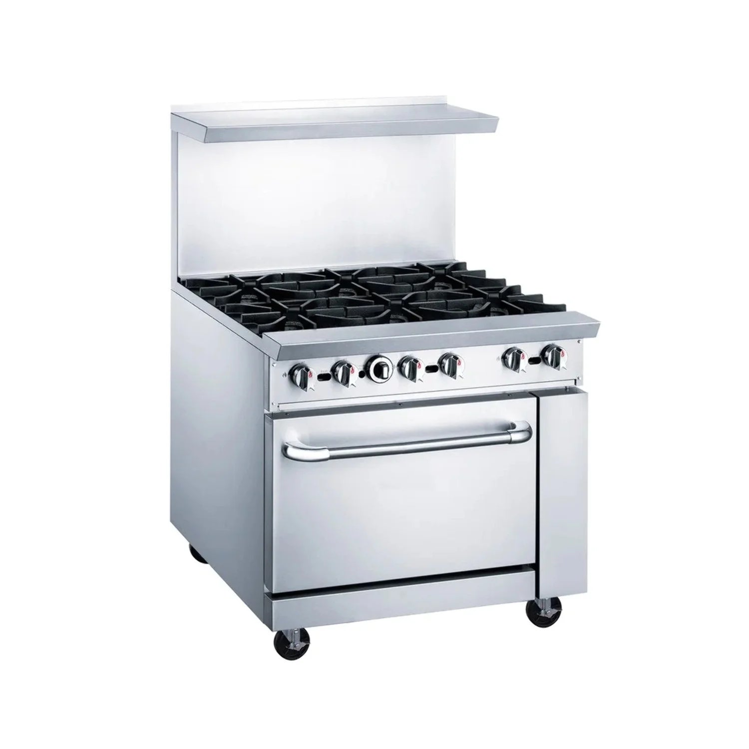 West Kitchen WCR36-6B 36 NG/LP Gas Oven Range with 6 Burners