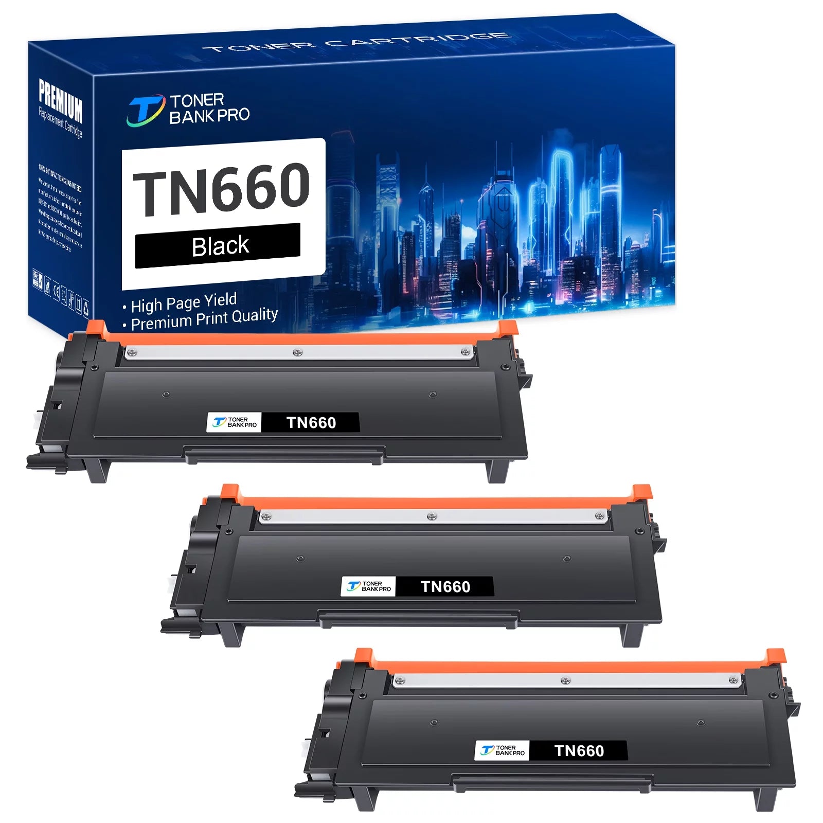 3-Pack TN660 TN630 Toner Cartridge Replacement Compatible for Brother TN-660 TN-630 HL-L2300D L2380DW L2340DW DCP-L2540DW MFC-L2700DW Printer Ink (Black)
