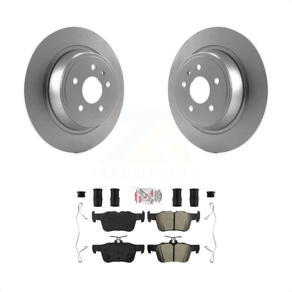 Transit Auto - Rear Coated Disc Brake Rotors And Semi-Metallic Pads Kit For Ford Fusion Escape Lincoln MKC MKZ MKX Continental KGA-104002