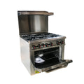 36 in. Six Burner Commercial Stainless Steel Oven Ranges 211000 BTU