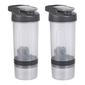 Basics Shaker Bottle with Mixer Ball - 20-Ounce, 2-Pack, Grey