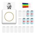 Ametoys Mini Pocket Photo Printer Portable Thermal Printing Machine 203DPI Wireless BT Connection for Picture Lable DIY Handcraft List Meno Notes Journal Receipt Paper Instant Printer Sticker with 1
