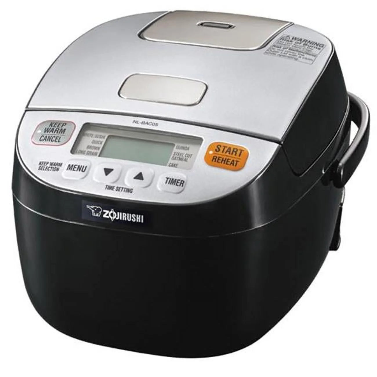 Micom Black & Silver 3 Cup Rice Cooker & Warmer