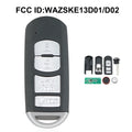 Keyless Remote Key Fob Replacement WAZSKE13D01/D02 315Mhz For 2014-2018 Mazda 3