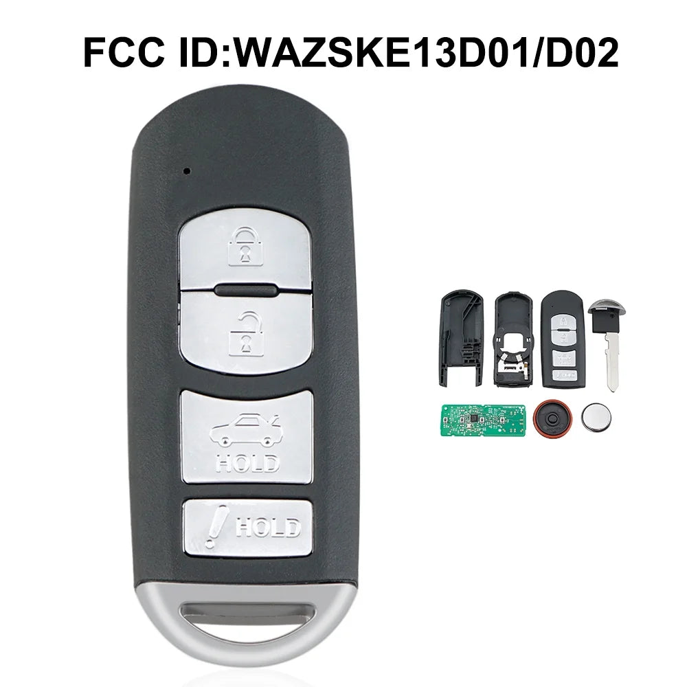 Keyless Remote Key Fob Replacement WAZSKE13D01/D02 315Mhz For 2014-2018 Mazda 3