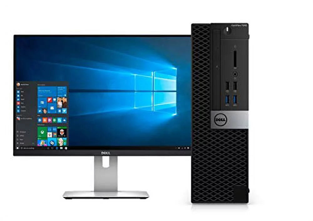 Dell Optiplex 7040 Small Form Factor Desktop PC, Intel Core i7-6700, 8GB Ram, 2TB SATA Drive 256GB SSD WiFi, DVD-RW, 24 LCD, Windows 10 Pro (used)