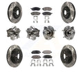 Transit Auto - Front Rear Hub Bearings Assembly Coated Disc Brake Rotors And Semi-Metallic Pads Kit (10Pc) For INFINITI G37 G35 EX35 G25 Nissan 370Z Q40 M35 QX50 M45 EX37 KBB-110812