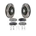Transit Auto - Front Coated Drilled Slotted Disc Brake Rotors And Ceramic Pads Kit For 2015 Honda Civic EX with Manual transmission KDT-100167