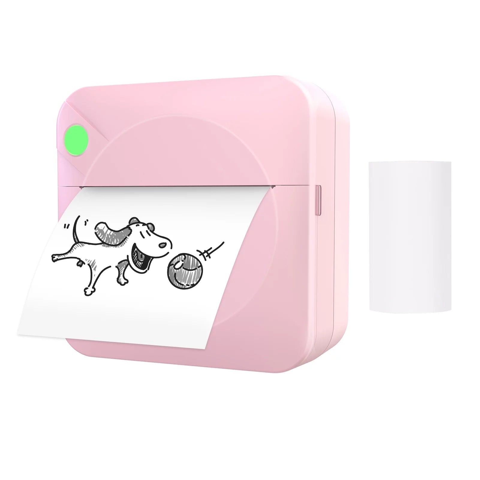 Mini Pocket Photo Printer Portable Thermal Printing Machine 203DPI Wireless BT Connection for Picture Lable DIY Handcraft List Meno Notes Journal Receipt Paper Instant Printer Sticker with 1