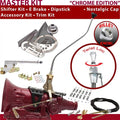 American Shifter  TH200 Shifter Kit Chrome 23 in. Swan E Brake Cable Clamp Trim Kit Dipstick for F69A8