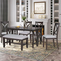 Bellemave Dining Table Set for 6, Wood Folding Dining Dinette Table and 4 Upholstered Chairs with 1 Bench, Modern Dining Set for Home, Kitchen, Dining Room (Espresso)