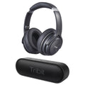 Tribit Wireless Noise Cancelling Over-Ear Headphones, Black, 843631154632