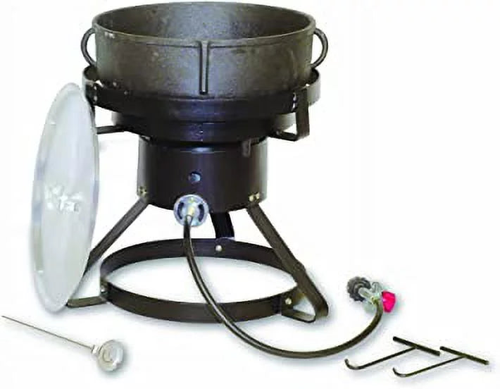 King Kooker 1720 17-1/2-Inch Outdoor Cooker with 5 Gallon Cast Iron Jambalaya Pot Package