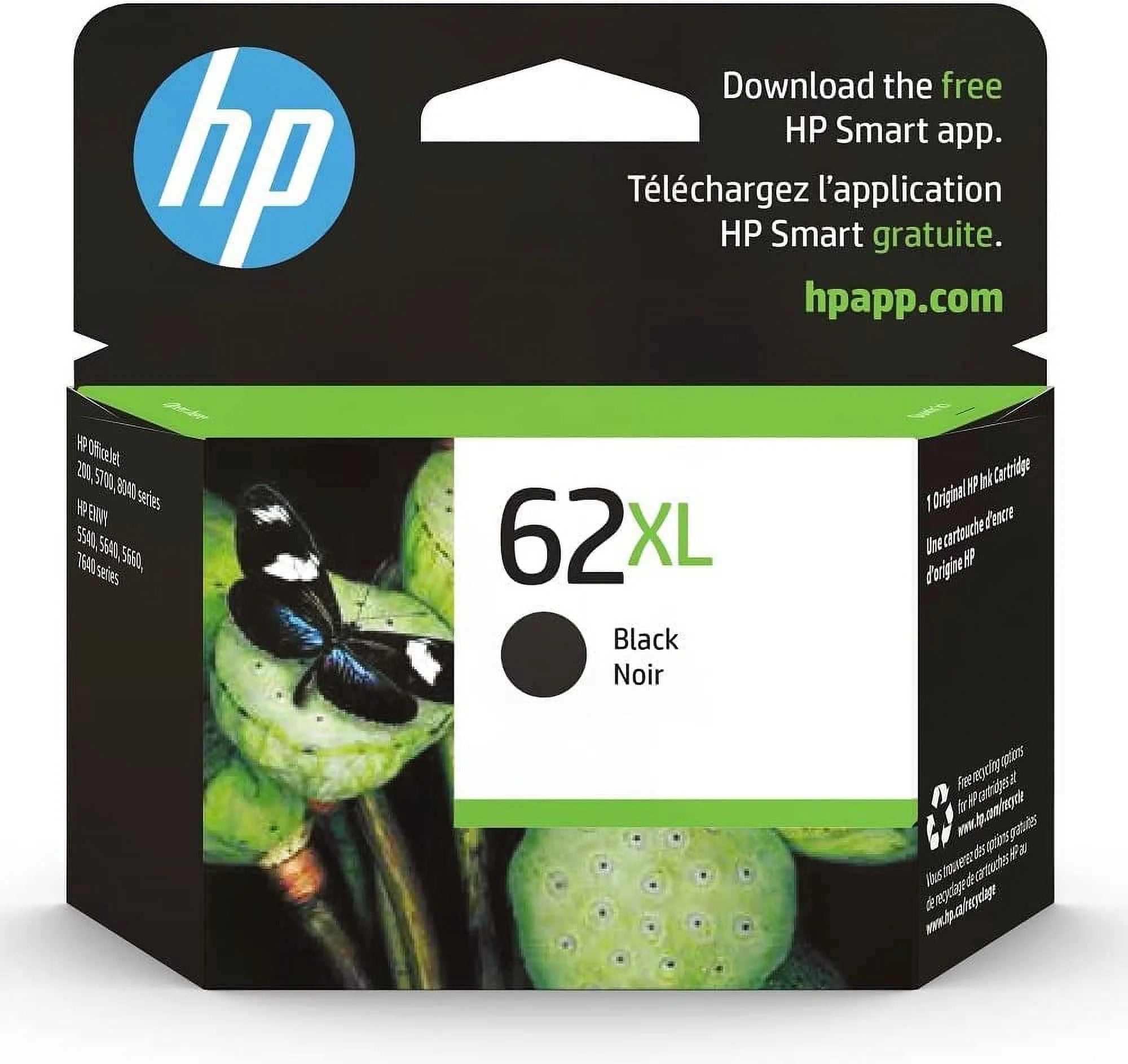 62XL Black High-yield Ink | Works with ENVY 5540, 5640, 5660, 7640 Series, OfficeJet 5740, 8040 Series,