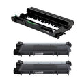 PrinterDash Compatible Replacement for Brother DCPL-2500/2540/HL-L2300/2380/MFC-L2680/2700/2740 Drum/Jumbo Toner Value Combo Pack (1-Drum Unit/2-Toners) (DR-2300/TN-2310JVB)