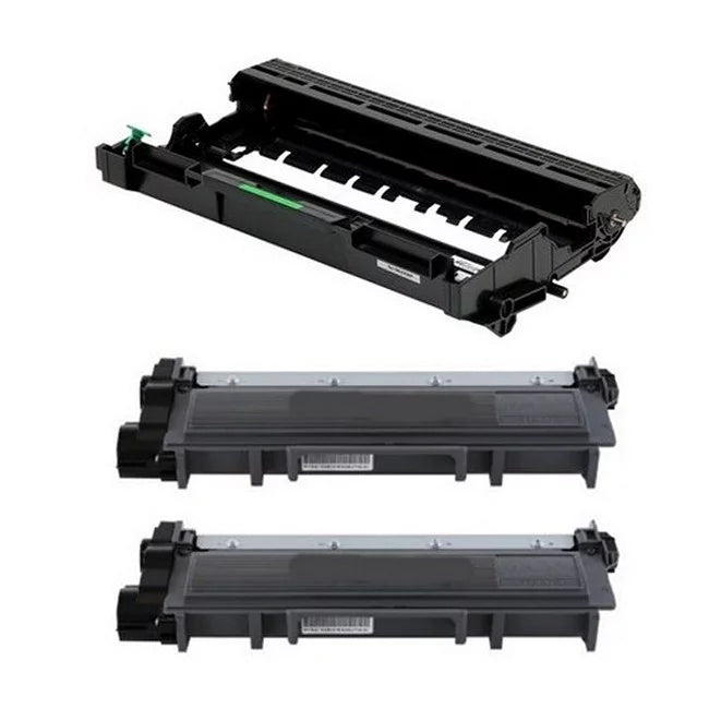 PrinterDash Compatible Replacement for Brother DCPL-2500/2540/HL-L2300/2380/MFC-L2680/2700/2740 Drum/Jumbo Toner Value Combo Pack (1-Drum Unit/2-Toners) (DR-2300/TN-2310JVB)