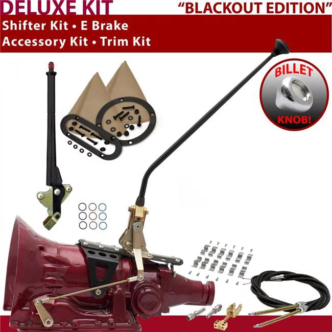 American Shifter  4L60 Shifter Kit Black 23 in. E Brake Cable Clamp Trim Kit for F4318