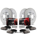 Power Stop Front and Rear Ceramic Brake Pad and Drilled and Slotted Rotor Kit K6113 Fits 2013 Subaru Impreza