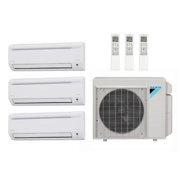 Daikin 36,000 Btu 20.2 Seer 3-Zone Mini Split Heat Pump System - 9K-12K-15K - 5MXS48TVJU - FTXS09LVJU - FTXS12LVJU - FTXS15LVJU