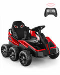 Teoayeah 24 V Ride on Toys for Kids Ages 3-10, 2WD/4WD Switch, 4x75W Powerful Electric Car, 4 Shock Absorbers, Parent Remote, Music Player - Red