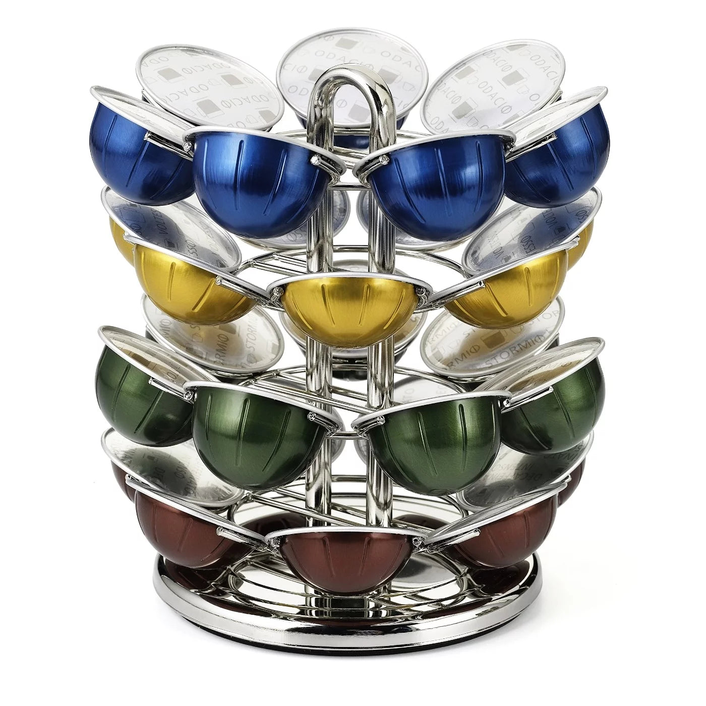 Nifty Home Products Nickel Chrome Finish Carousel for Nespresso Vertuoline