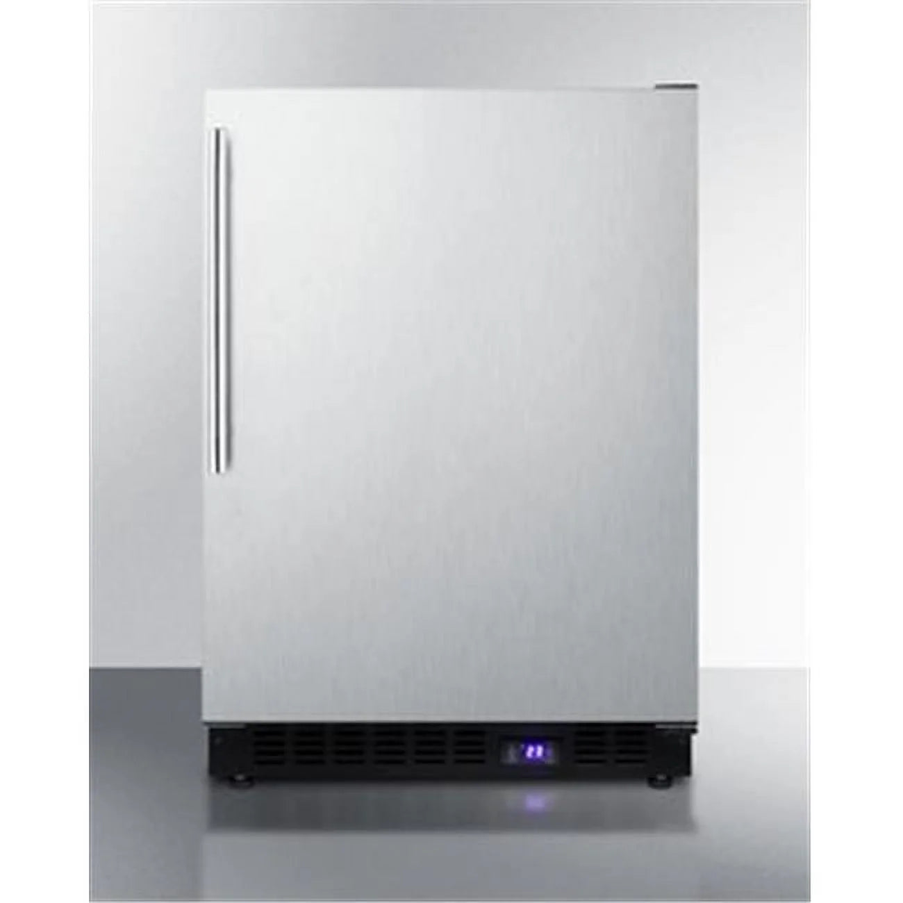 24 in. Freestanding Upright Counter Depth Freezer, Stainless Steel