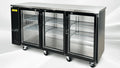72 in. Beer Bar Three Glass Door Countertop Refrigerator Black Case 19.6 Cu. ft.