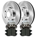 AutoShack Front Wheel Bearing Hub Assembly Brake Rotor Ceramic Pad Kit Driver and Passenger Side Replacement for INFINITI G37 G35 M37 EX35 QX70 G25 Q40 M45 QX50 M56 M35h Q70L Nissan 370Z RWD RHBBK0285