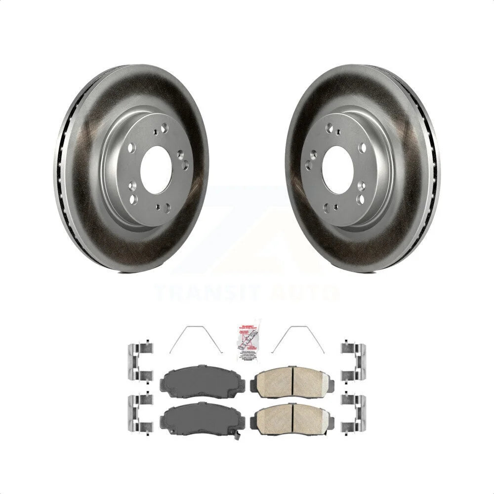 Transit Auto - Front Coated Disc Brake Rotors And Ceramic Pads Kit For Honda Civic KGA-104698