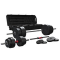 FitRx SmartBell Gym 2-in-1 Barbell & Dumbbell Set, Interchangeable Adjustable Dumbbells and Barbell Weight Set, 100lbs., Black