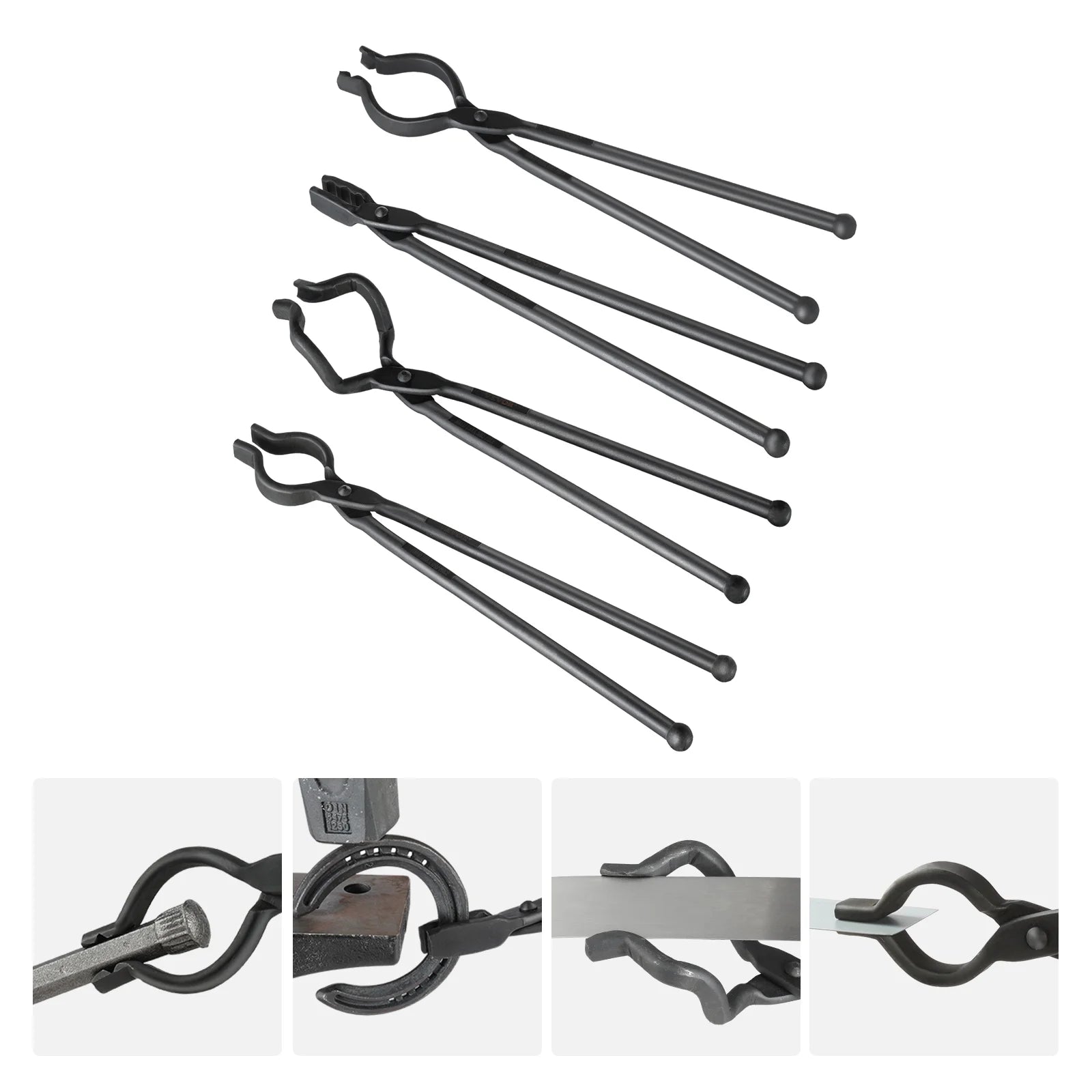 SKYSHALO Blacksmith Tongs 18¡± 4 PCS V-Bit Bolt Wolf Jaw Z V-Bit Gripping Tongs